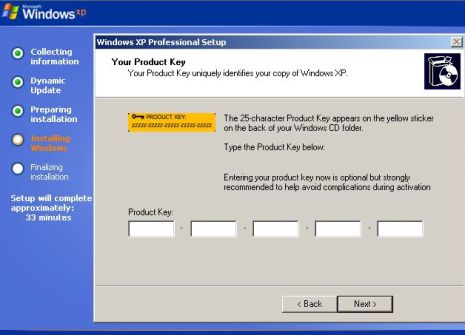 Windows xp pro license key